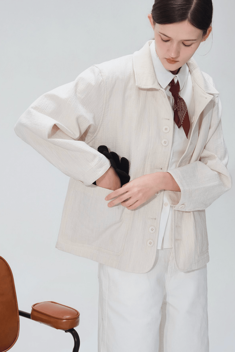【通気性◎シアーサッカー】off white jacket N5129 - ファッション通販 NNine(ナイン)