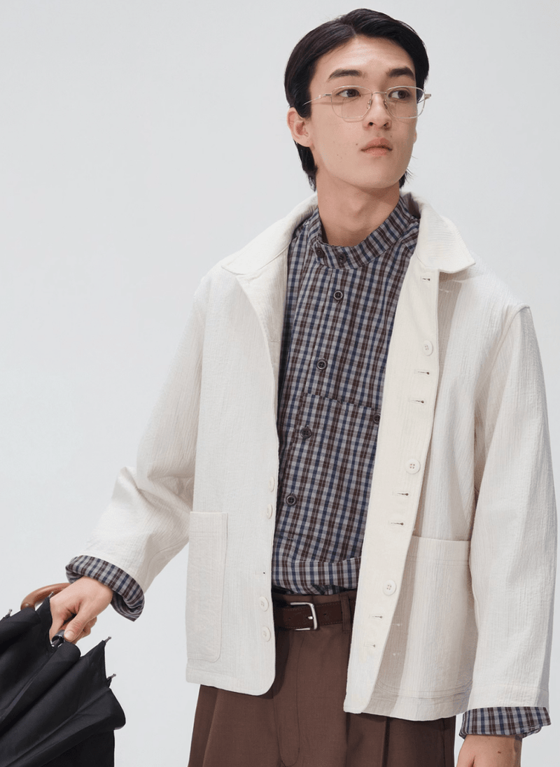 【通気性◎シアーサッカー】off white jacket N5129 - ファッション通販 NNine(ナイン)