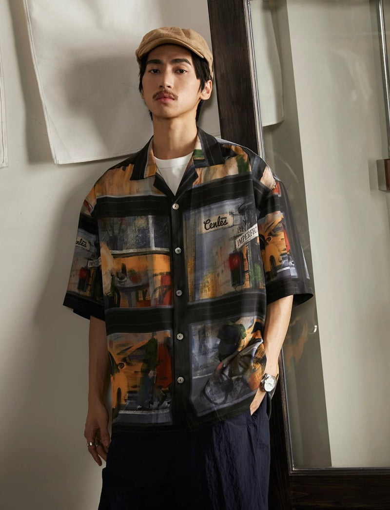 oil painting print shirt N4002 - NNine