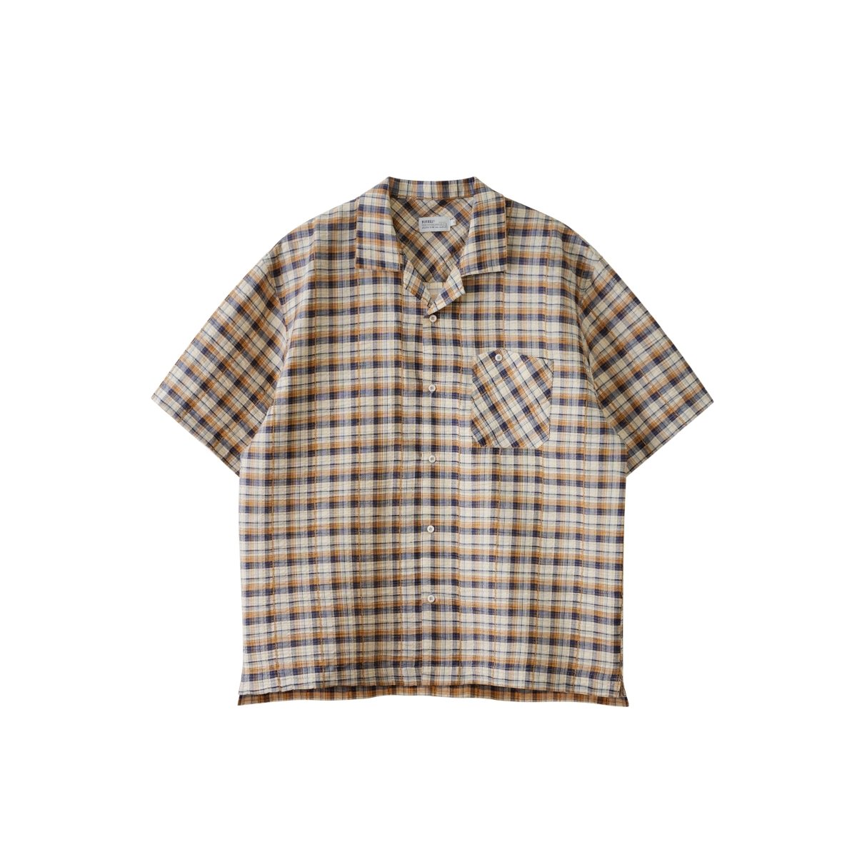 open collar check shirt / ストレッチレトロチェックシャツ N3734 - NNine