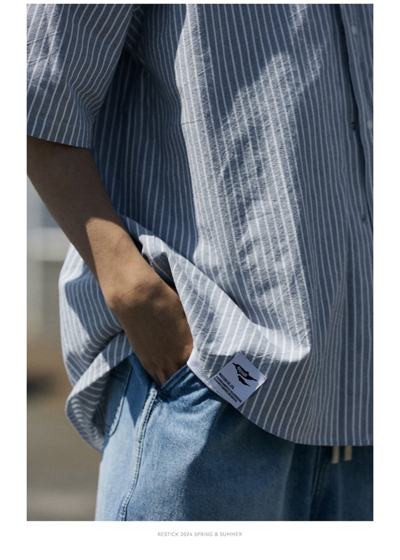 oxford striped shirt / オックスフォード生地シャツ N3811 - NNine