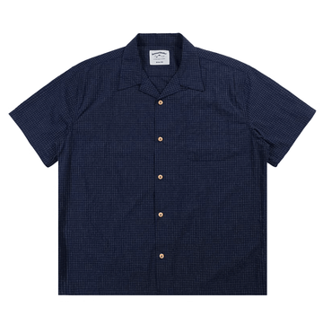 個性派チェック柄】メンズ 半袖 オープンカラーシャツ ペイント風 春夏