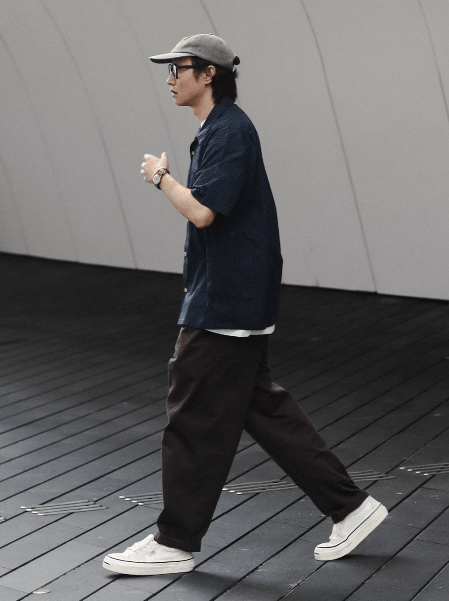 【個性派チェック柄】メンズ 半袖 オープンカラーシャツ ペイント風 春夏 | PAINT LINE CHECK SHIRT N5388 - ファッション通販 NNine(ナイン)