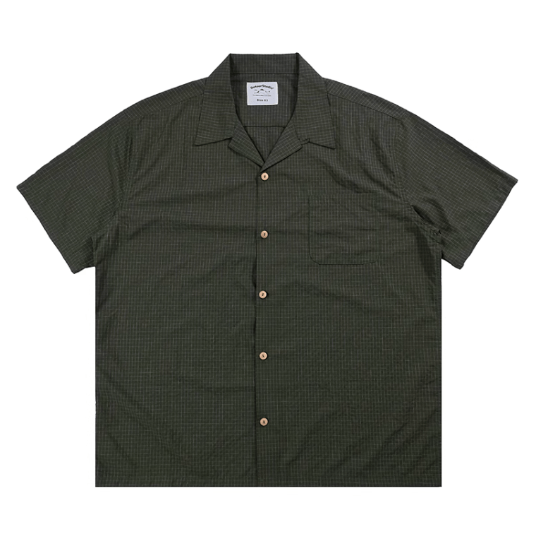 【個性派チェック柄】メンズ 半袖 オープンカラーシャツ ペイント風 春夏 | PAINT LINE CHECK SHIRT N5388 - ファッション通販 NNine(ナイン)