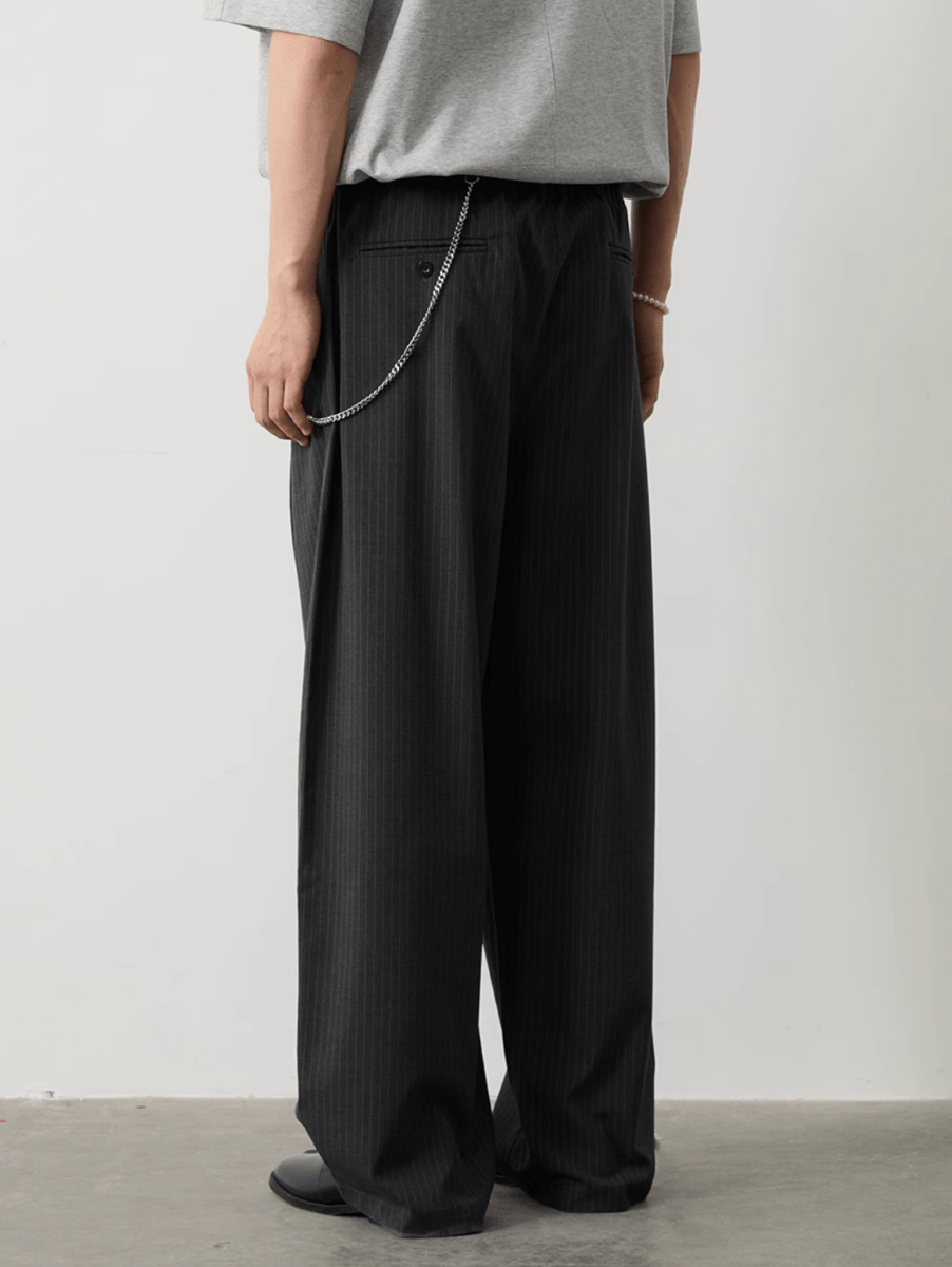 ピンストライプドレープパンツ メンズ レディース 縦縞 ワイド / Pinstripe Drape Pants N5386 - メンズファッション通販 NNine(ナイン)