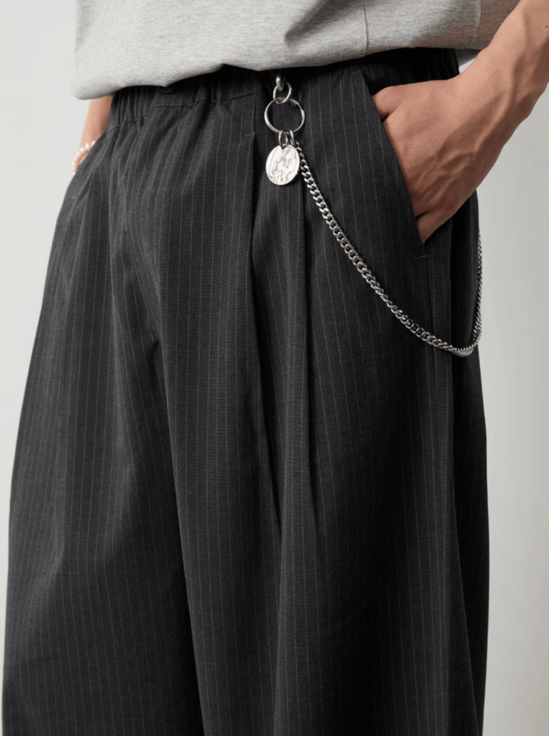 ピンストライプドレープパンツ メンズ レディース 縦縞 ワイド / Pinstripe Drape Pants N5386 - メンズファッション通販 NNine(ナイン)
