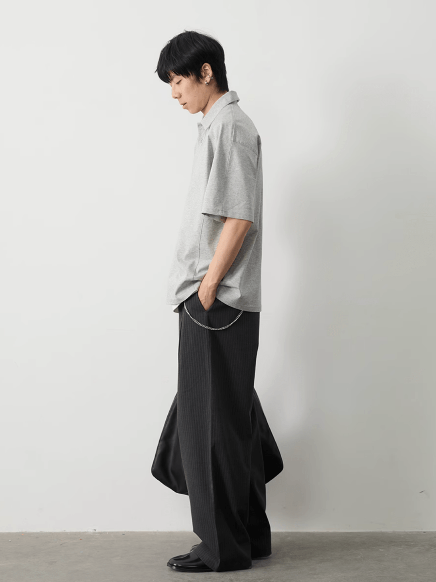 ピンストライプドレープパンツ メンズ レディース 縦縞 ワイド / Pinstripe Drape Pants N5386 - メンズファッション通販 NNine(ナイン)