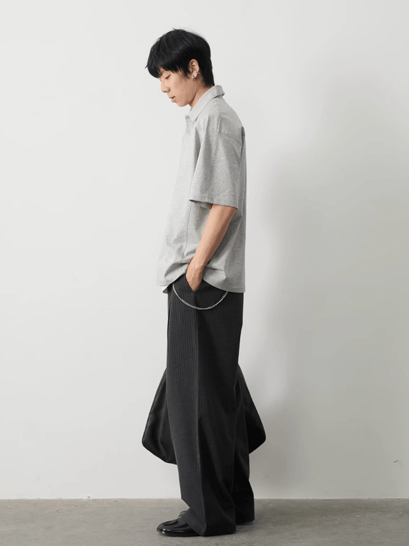 ピンストライプドレープパンツ メンズ レディース 縦縞 ワイド / Pinstripe Drape Pants N5386 - メンズファッション通販 NNine(ナイン)