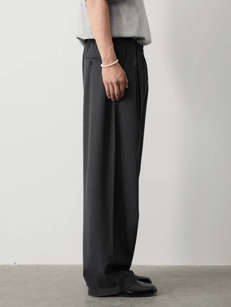 ピンストライプドレープパンツ メンズ レディース 縦縞 ワイド / Pinstripe Drape Pants N5386 - メンズファッション通販 NNine(ナイン)