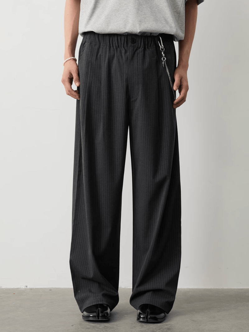 ピンストライプドレープパンツ メンズ レディース 縦縞 ワイド / Pinstripe Drape Pants N5386 - メンズファッション通販 NNine(ナイン)