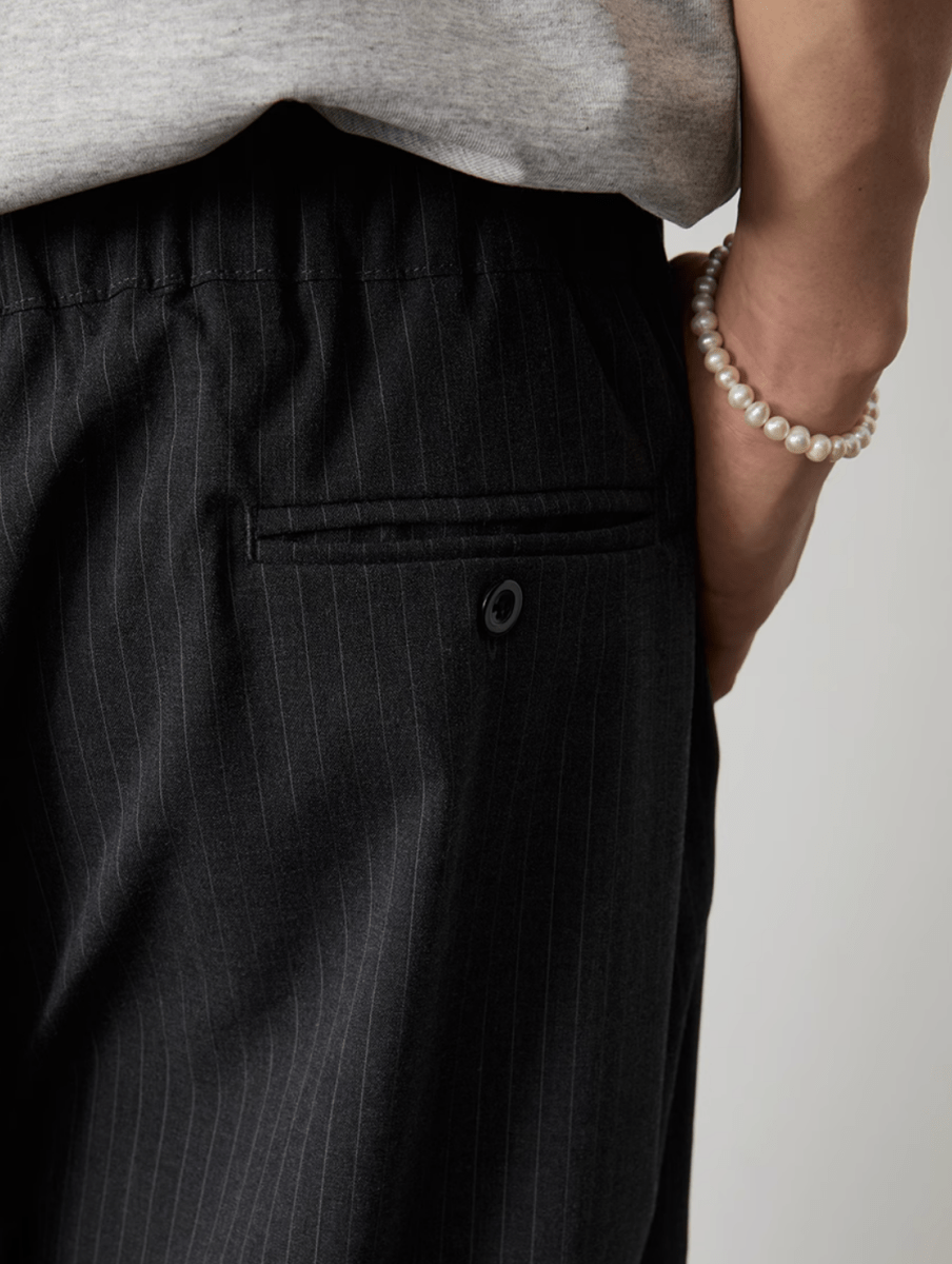 ピンストライプドレープパンツ メンズ レディース 縦縞 ワイド / Pinstripe Drape Pants N5386 - メンズファッション通販 NNine(ナイン)