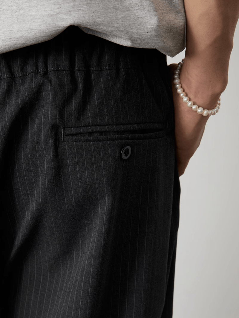 ピンストライプドレープパンツ メンズ レディース 縦縞 ワイド / Pinstripe Drape Pants N5386 - メンズファッション通販 NNine(ナイン)