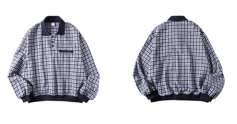 placket check pullover shirt N4363 - NNine