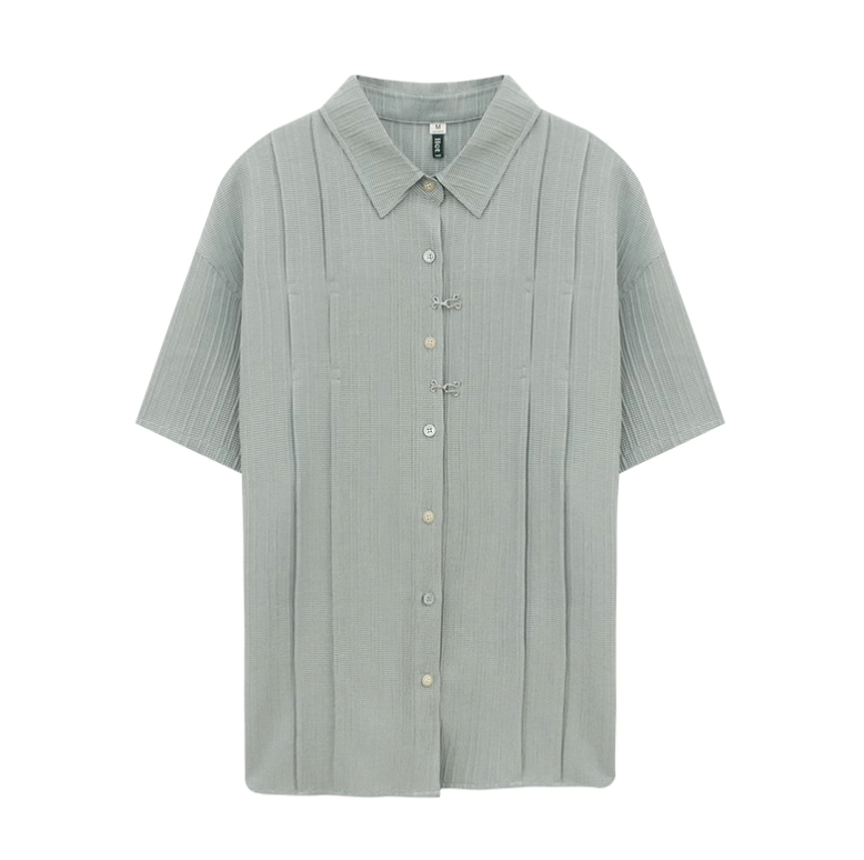 プリーツテクスチャー リラックス 半袖シャツ / Pleated Texture Shirt N5591 - ファッション通販NNine（ナイン）