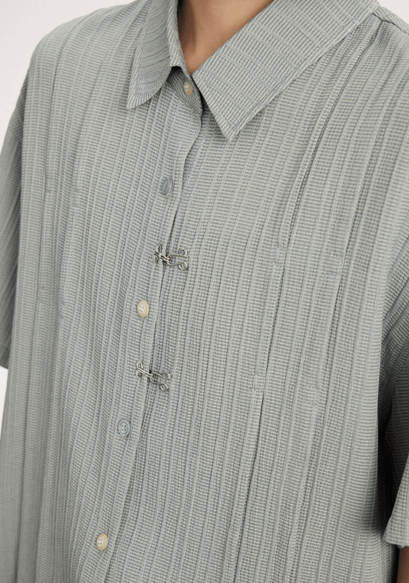 プリーツテクスチャー リラックス 半袖シャツ / Pleated Texture Shirt N5591 - ファッション通販NNine（ナイン）
