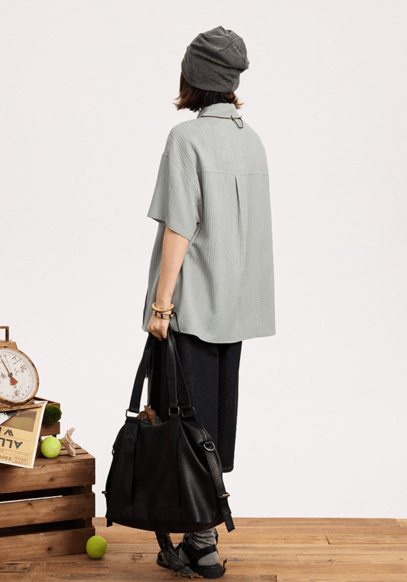 プリーツテクスチャー リラックス 半袖シャツ / Pleated Texture Shirt N5591 - ファッション通販NNine（ナイン）