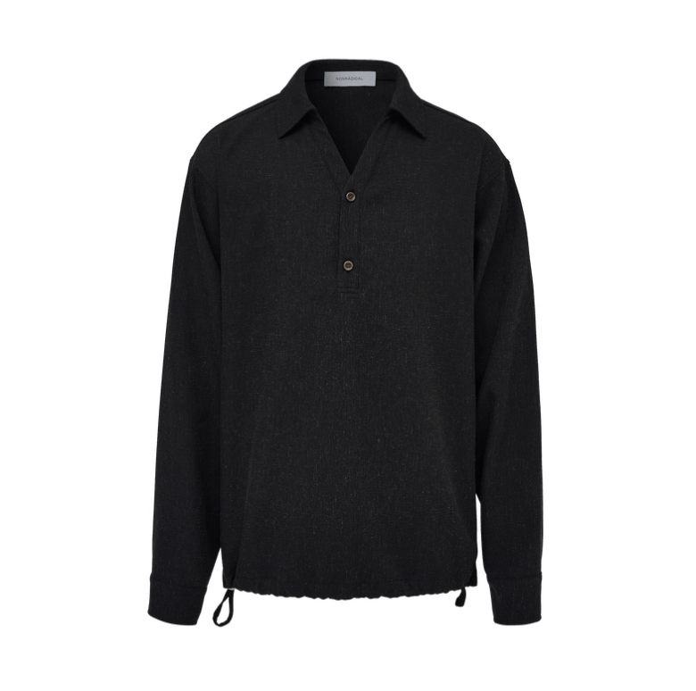 ドローストリング リネンブレンド プルオーバー ポロシャツ/ polo shirt N5596 - ファッション通販NNine（ナイン）