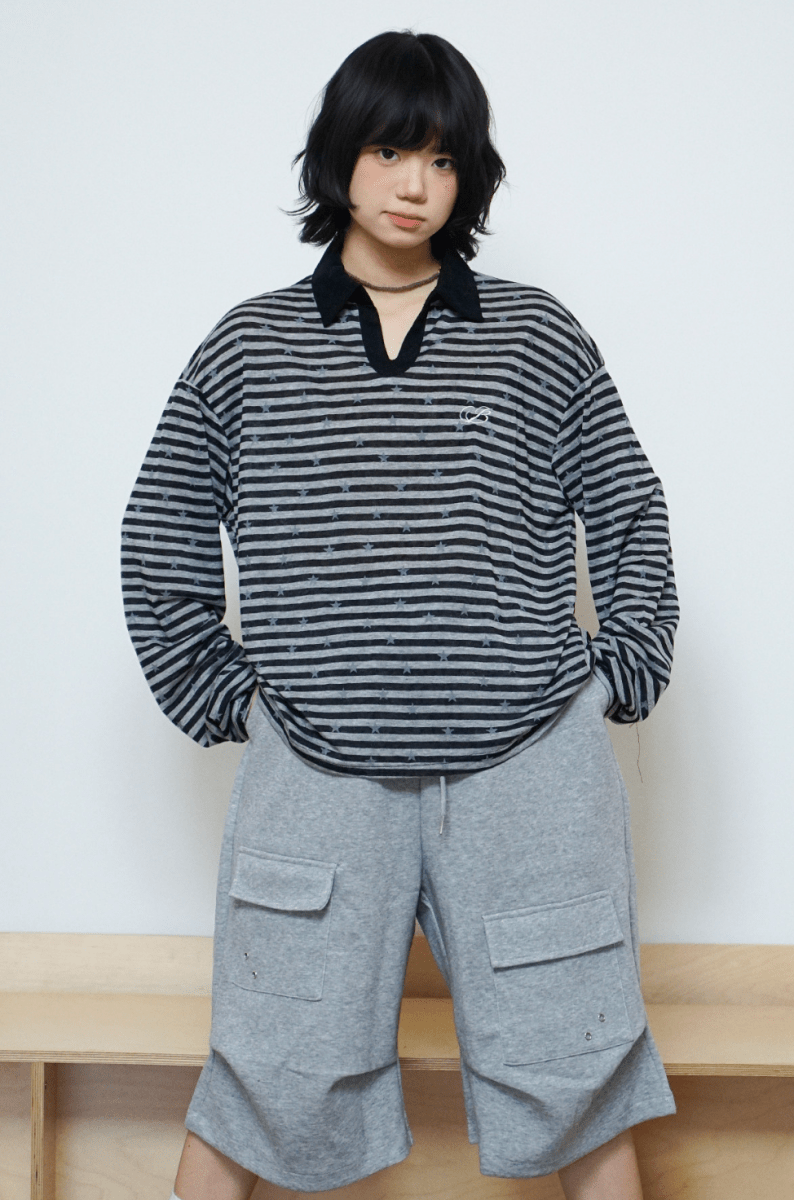 コントラストストライプ POLOロンT N6777 - ファッション通販NNine（ナイン）