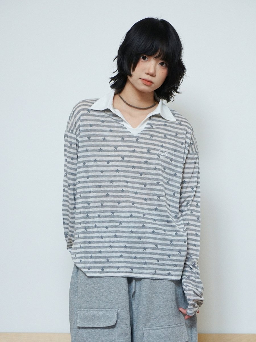 スターストライプ POLOロンT　N6786 - ファッション通販NNine（ナイン）