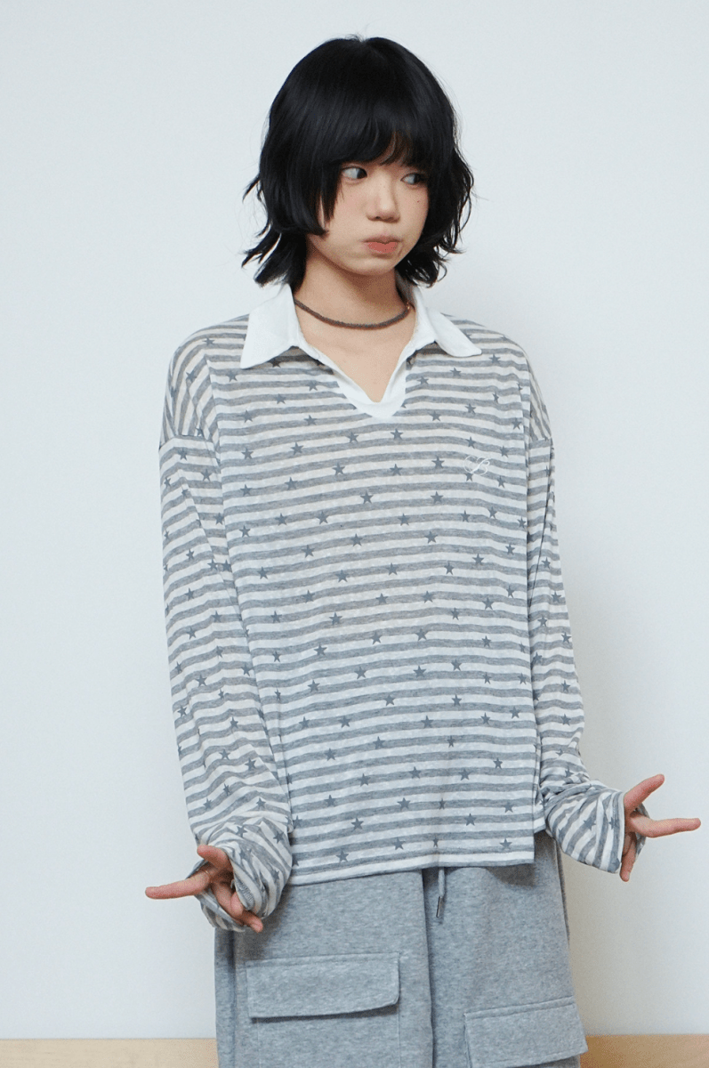 スターストライプ POLOロンT　N6786 - ファッション通販NNine（ナイン）