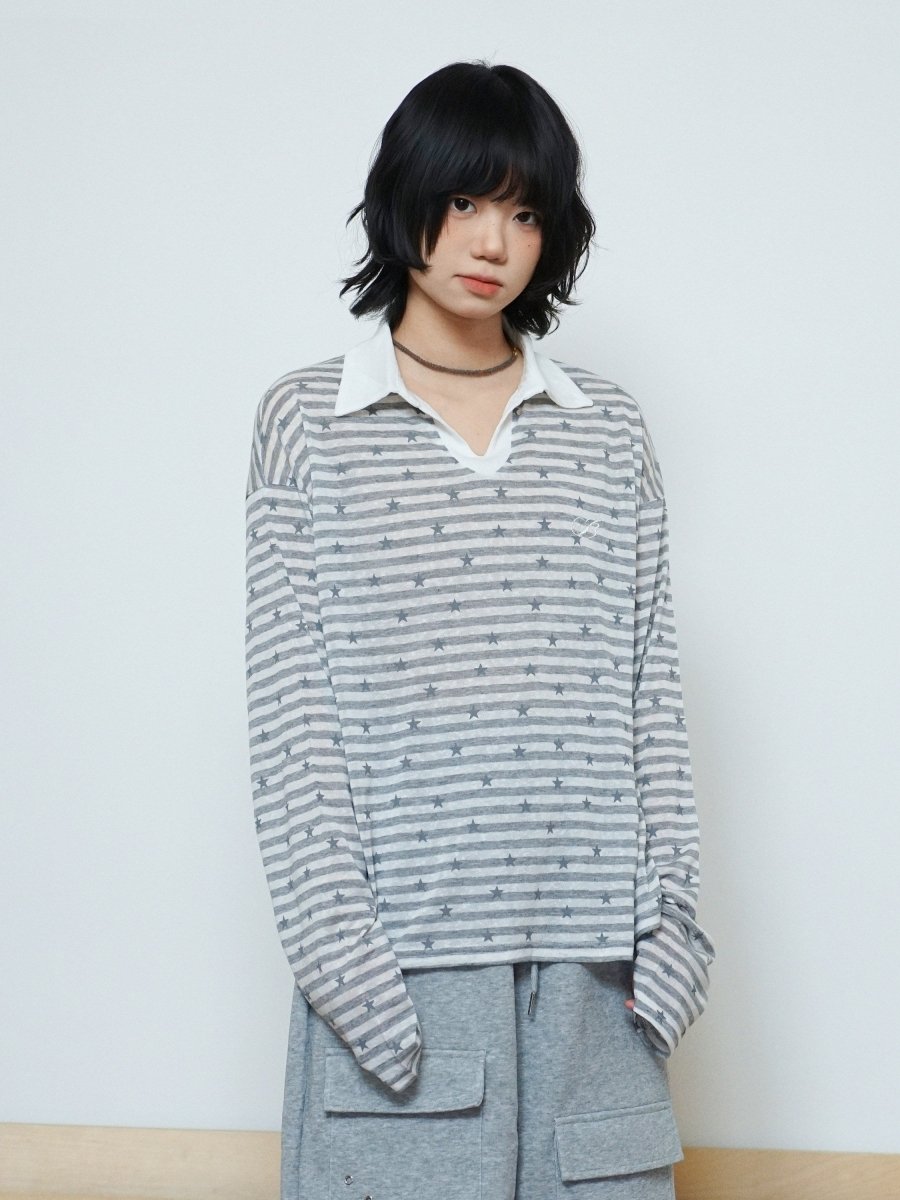 スターストライプ POLOロンT　N6786 - ファッション通販NNine（ナイン）