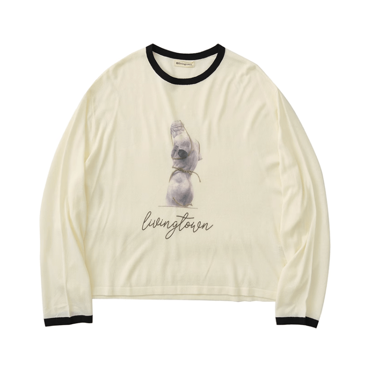 printed sheer sweater N5156 - ファッション通販 NNine(ナイン)