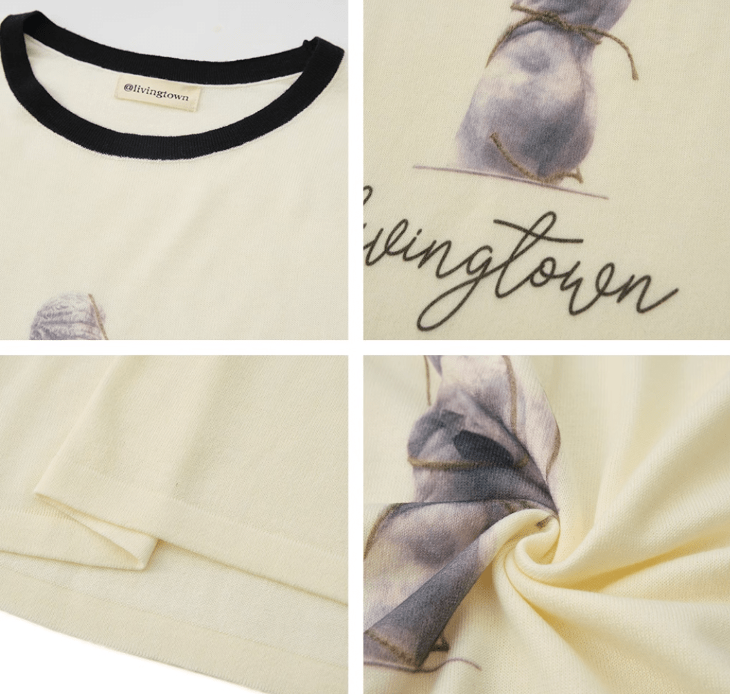 printed sheer sweater N5156 - ファッション通販 NNine(ナイン)