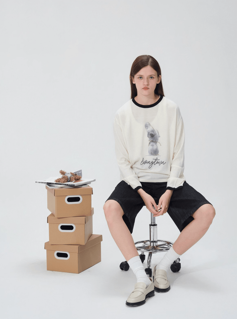 printed sheer sweater N5156 - ファッション通販 NNine(ナイン)
