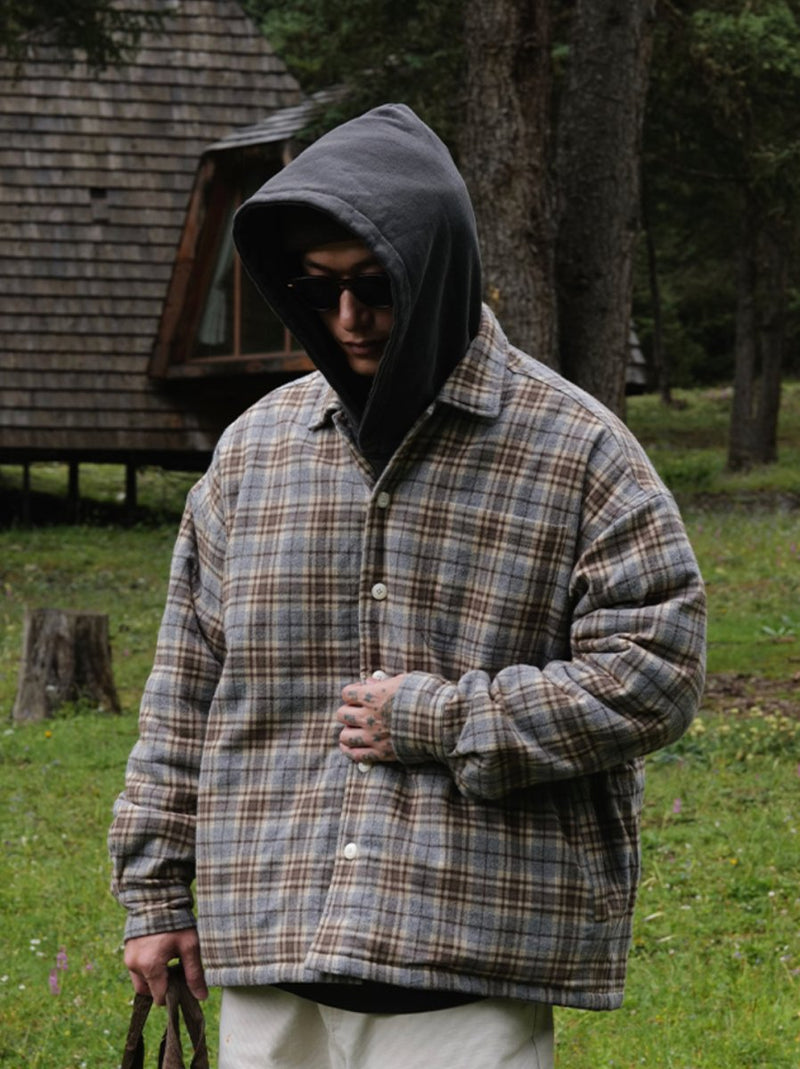 【中綿入り】quilted check shirt jacket N4625 - NNine