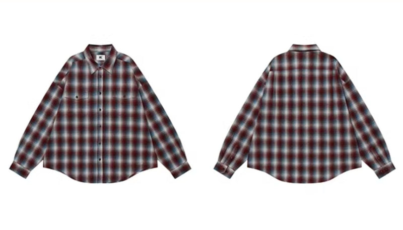 Red vintage plaid shirt / チェック柄ネルシャツ N4083 - NNine