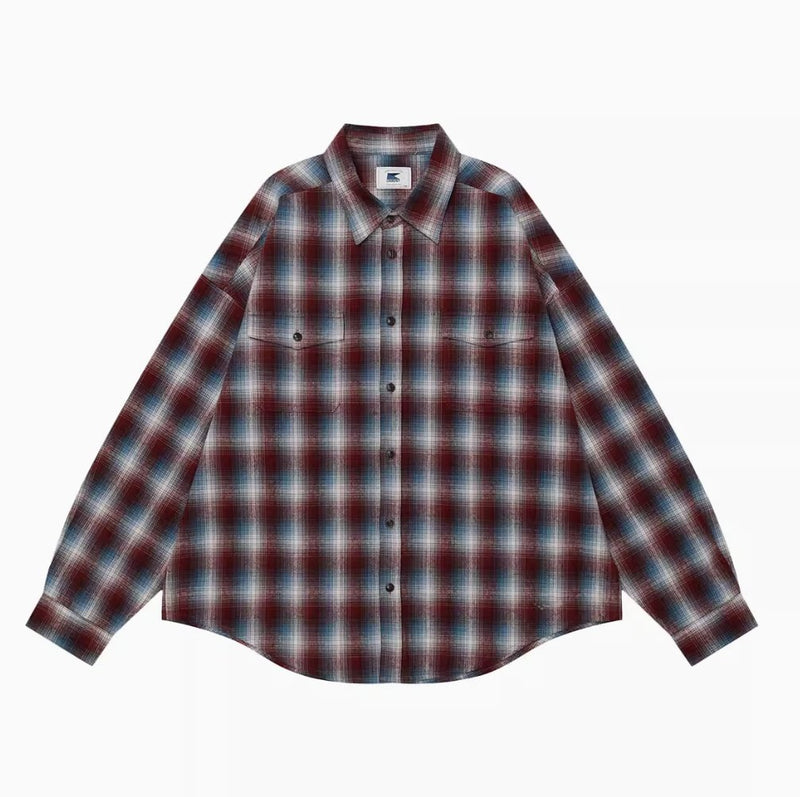 Red vintage plaid shirt / チェック柄ネルシャツ N4083 - NNine