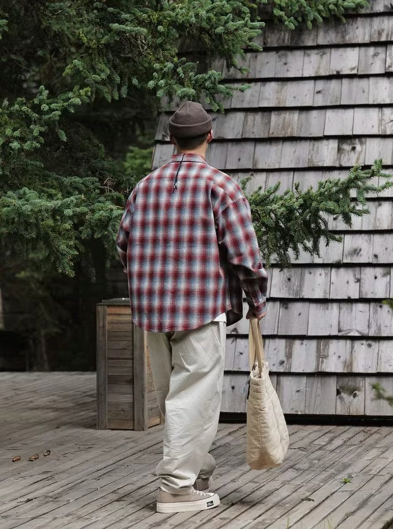 Red vintage plaid shirt / チェック柄ネルシャツ N4083 - NNine