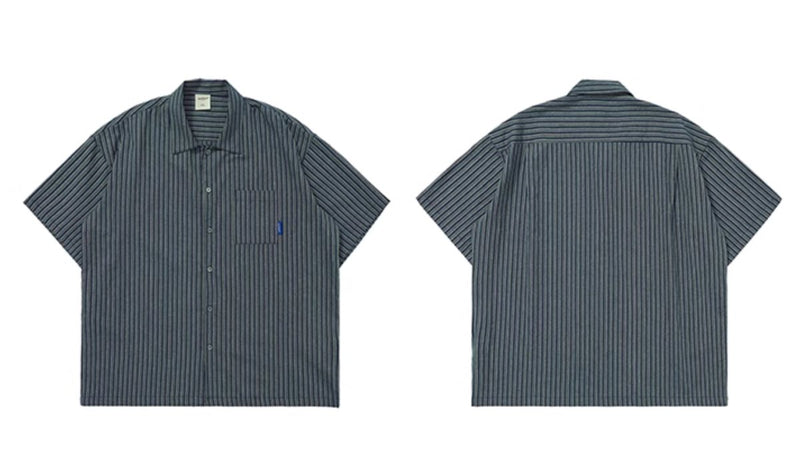 retro blue striped shirt N3536 - NNine