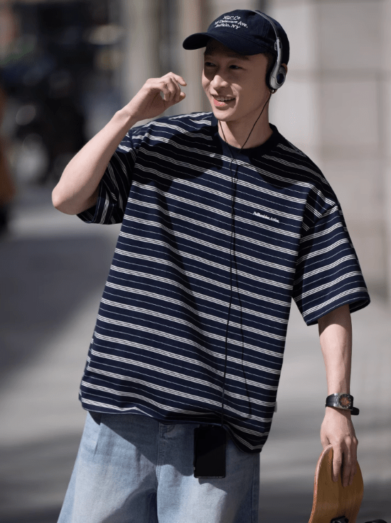 Retro Border T-shirt / Embroidery / レトロ ボーダー Tシャツ 半袖 刺繍ロゴ N5316 - ファッション通販 NNine(ナイン)
