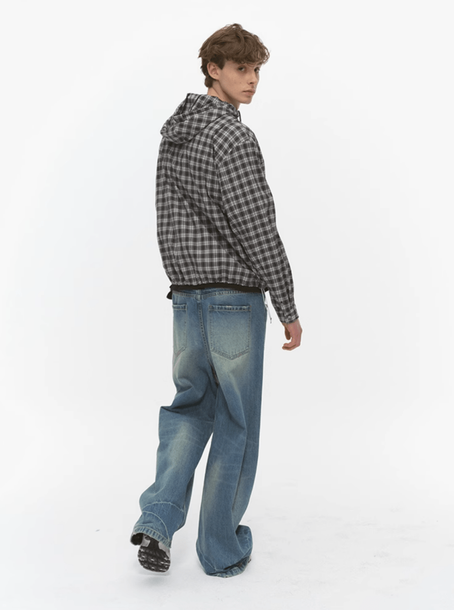 Retro check lightweight zip hoodie N5236 - ファッション通販 NNine(ナイン)