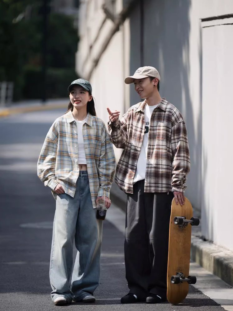 retro check long sleeve shirt / レトロチェックロングスリーブシャツ N4210 - NNine