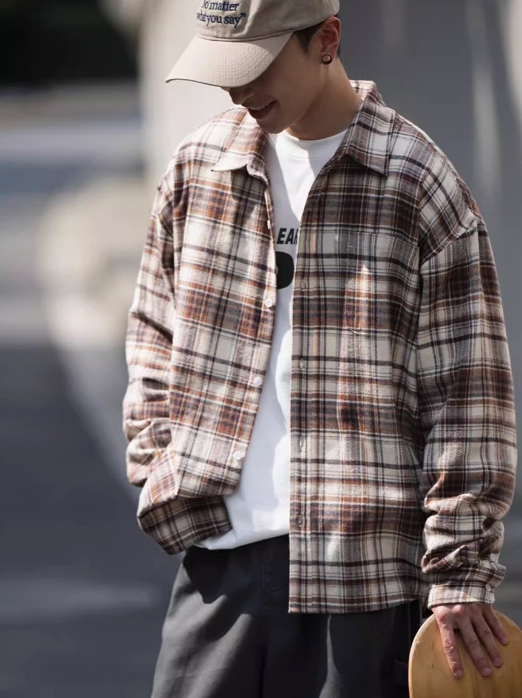 retro check long sleeve shirt / レトロチェックロングスリーブシャツ N4210 - NNine