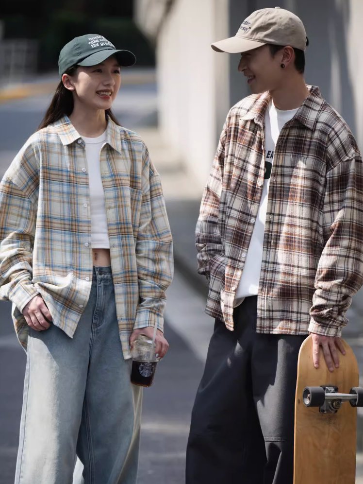 retro check long sleeve shirt / レトロチェックロングスリーブシャツ N4210 - NNine