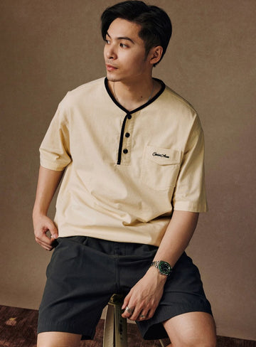 Retro collarless pullover shirt N4001 – NNine