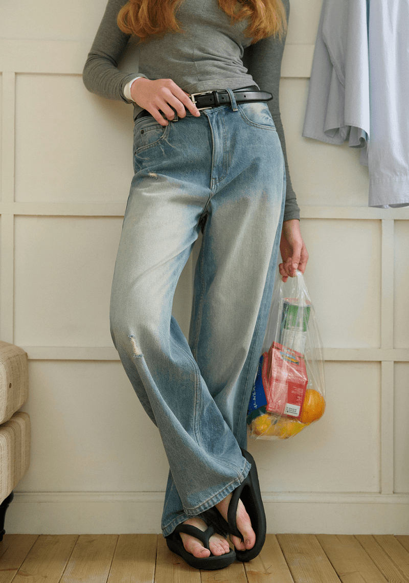 retro distressed denim pants N4811 - NNine