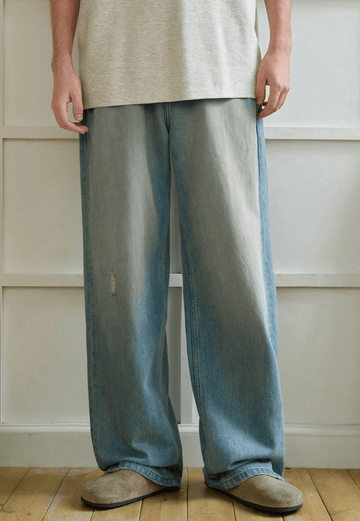 retro distressed denim pants N4811デニムパンツ retro distressed denim pants N4811