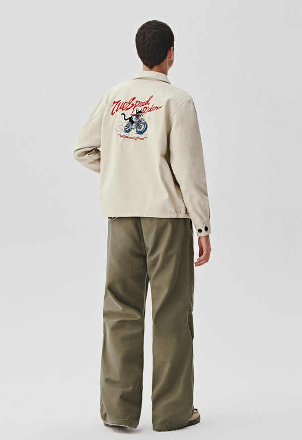 retro embroidery coach jacket   N4373
