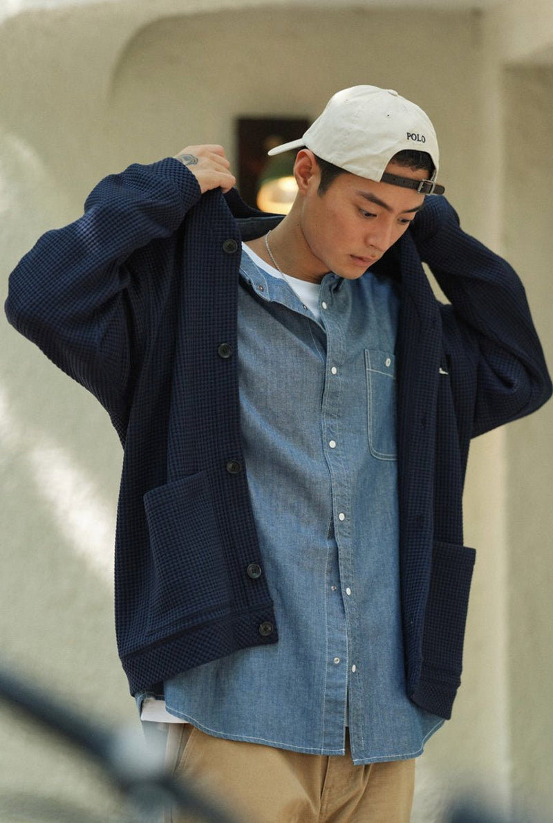 retro oxford denim blue shirt/ ボタンダウンデニムシャツ N4486 - NNine