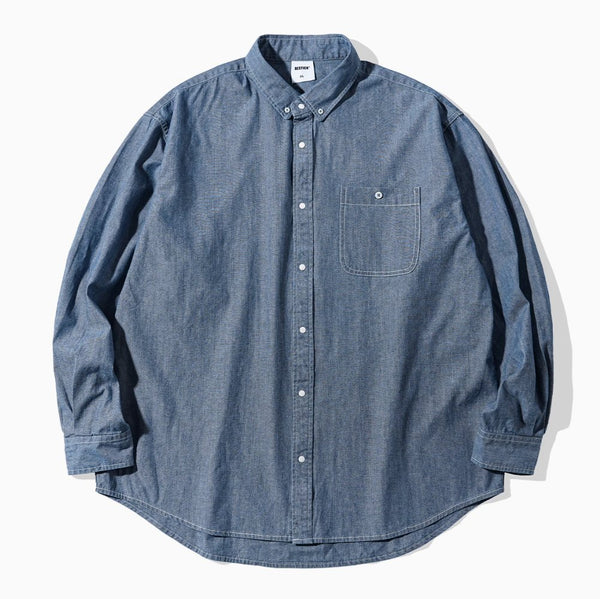 retro oxford denim blue shirt/ ボタンダウンデニムシャツ N4486 - NNine