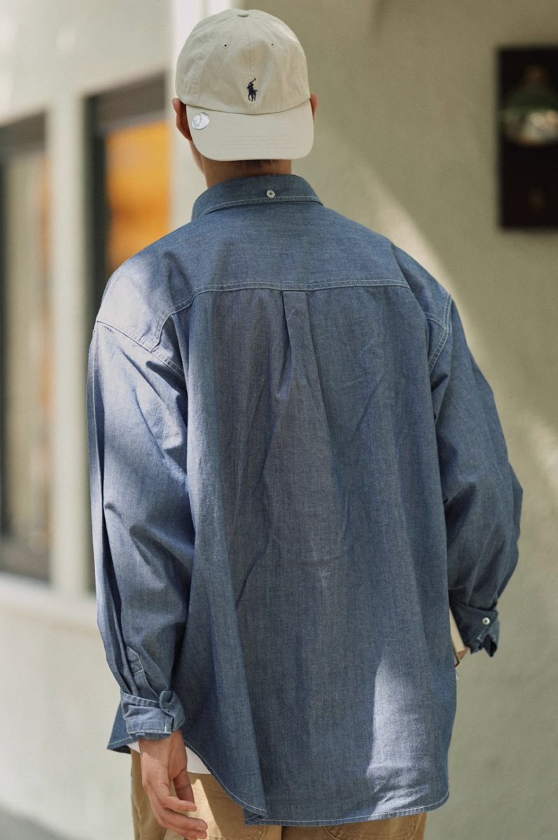 retro oxford denim blue shirt/ ボタンダウンデニムシャツ N4486 - NNine