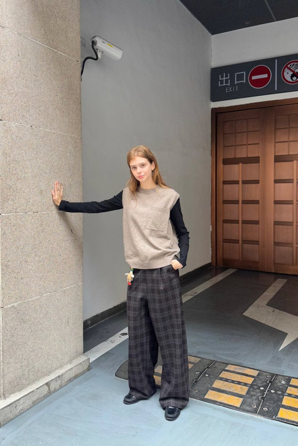 retro plaid pants / チェックパターンストレートパンツ N4096 - NNine