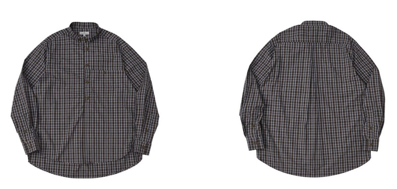 retro plaid stand collar shirt N4313 - NNine