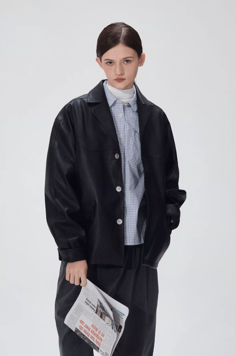 Retro PU leather jacket N5126 - ファッション通販 NNine(ナイン)