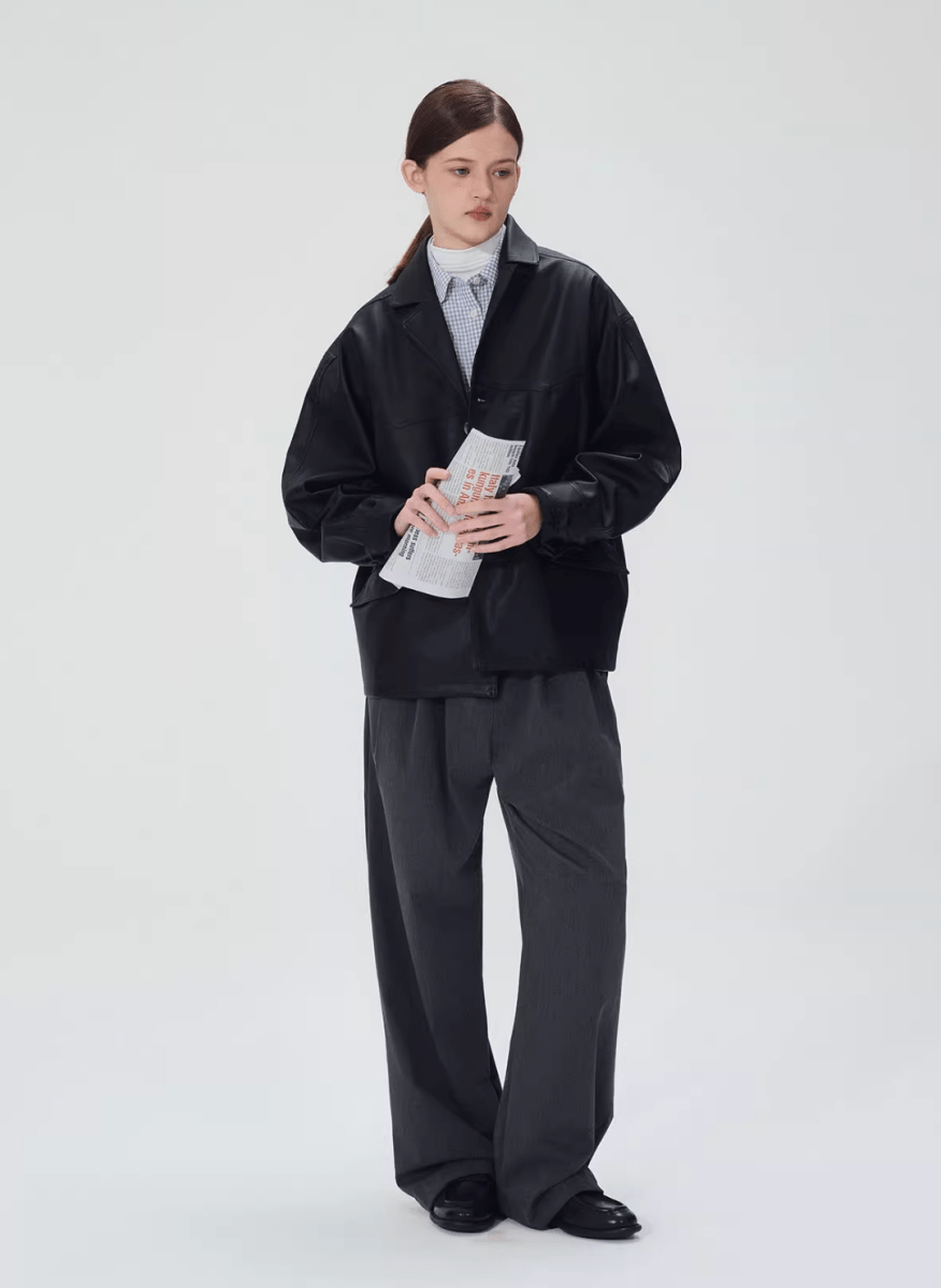 Retro PU leather jacket N5126 - ファッション通販 NNine(ナイン)