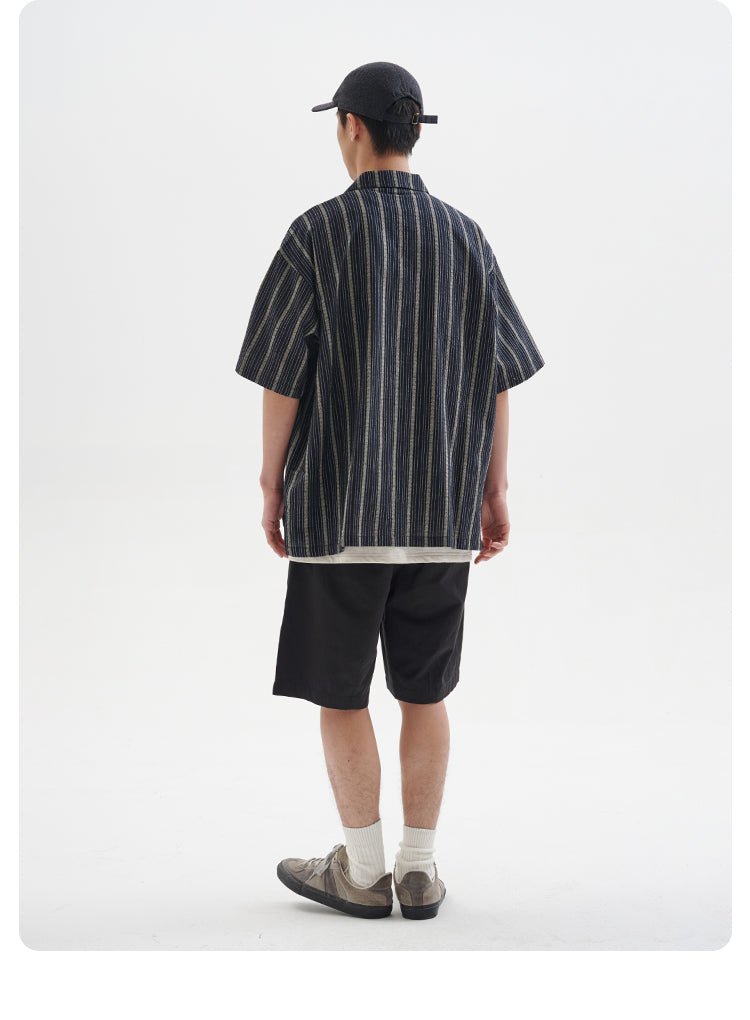 retro striped cuban shirt N3867 - NNine